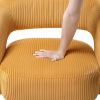Modern Luxurious Swivel Accent Chair Yellow Soft Corduroy Upholstery Plush Seating Solid Wood Stylish Home Furniture 1pc