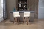 COOLMORE Counter Height Bar Stools Set of 2 for Kitchen Counter Solid Wood Legs with a fixed height of 360 degrees
