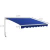 Outsunny 13' x 10' Electric Awning with LED Lights, Retractable Awning, UV40+ Sun Shade Shelter with Remote Controller and Crank Handle for Deck