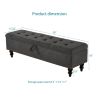 59" Bed Bench with Storage Grey Fabric