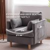29.5 "W Modern Fabric Decorative Chair Armchair Upholstered Reading Chair Single Sofa Casual Club Chair with Solid Wooden Feet and 2 Pillow