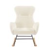 off white teddy fabric rocking chair
