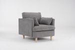 29.5 "W Modern Fabric Decorative Chair Armchair Upholstered Reading Chair Single Sofa Casual Club Chair with Solid Wooden Feet and 2 Pillow