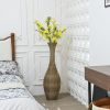 39-inch Tall Artificial Rattan Floor Vase in Elegant Beige - Statement Piece for Living Room Decor, Entryway