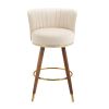 COOLMORE Counter Height Bar Stools Set of 2 for Kitchen Counter Solid Wood Legs with a fixed height of 360 degrees