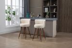 COOLMORE Counter Height Bar Stools Set of 2 for Kitchen Counter Solid Wood Legs with a fixed height of 360 degrees