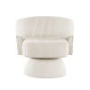 Modern Luxurious Swivel Accent Chair Beige Soft Corduroy Plush Seating Solid Wood Stylish Home Furniture 1pc