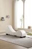 Factory Direct Yoga Chaise Lounge Collection for Stretching & Relaxation Modern Faux Leather Curved Sofa, Modern Faux Leather Curved Sofa