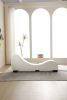 Factory Direct Yoga Chaise Lounge Collection for Stretching & Relaxation Modern Faux Leather Curved Sofa, Modern Faux Leather Curved Sofa