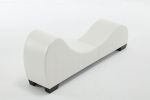Factory Direct Yoga Chaise Lounge Collection for Stretching & Relaxation Modern Faux Leather Curved Sofa, Modern Faux Leather Curved Sofa