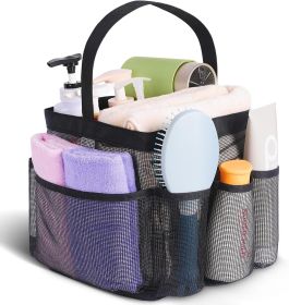 Beach Mesh Toiletry Bag Buggy Bag Handbag 8 Mesh Pockets (Option: Black-18X14X20cm-1pcs)