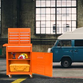 Metal Tool Storage Cabinets (Color: Orange)