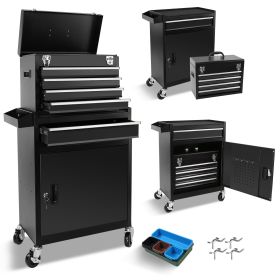 Metal Drawer Toolbox (Color: Black)