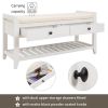 Shoe Rack with Cushioned Seat and Drawers,Multipurpose Entryway Storage Bench