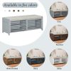 Distressed Shutter Storage Bench with Acacia Veneer for Retro Charm for Living Room,Entryway