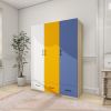 Doors Bedroom Armoire Wardrobe Closet Cabinet, Wardrobe Closet with Hanging Rod, Wood Closet Wardrobe for Large Storage