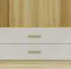 Doors Bedroom Armoire Wardrobe Closet Cabinet, Wardrobe Closet with Hanging Rod, Wood Closet Wardrobe for Large Storage