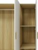 Doors Bedroom Armoire Wardrobe Closet Cabinet, Wardrobe Closet with Hanging Rod, Wood Closet Wardrobe for Large Storage