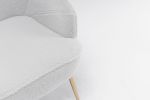 Modern Soft Teddy fabric Ivory Ergonomics Accent Chair Living Room Chair Bedroom Chair Home Chair With Gold Legs And Adjustable Legs For Indoor Home