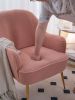 Modern Soft Teddy fabric Ivory Ergonomics Accent Chair Living Room Chair Bedroom Chair Home Chair With Gold Legs And Adjustable Legs For Indoor Home