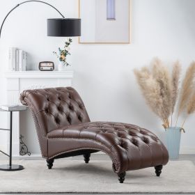Tufted Armless Chaise Lounge (Color: as Pic)