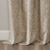 Knitted Jacquard Damask Total Blackout Grommet Top Curtain Panel(Only 1 Pc Panel)