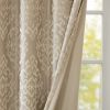 Knitted Jacquard Damask Total Blackout Grommet Top Curtain Panel(Only 1 Pc Panel)