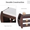 Retro Multifunctional Storage Bench with Cushion and Curved Side Panel for Entrance and Living Room