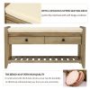 Shoe Rack with Cushioned Seat and Drawers,Multipurpose Entryway Storage Bench
