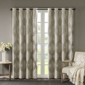 Ogee Knitted Jacquard Total Blackout Curtain Panel(Only 1 Pc Panel) (Color: as Pic)