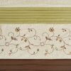 Faux Silk Embroidered Floral Shower Curtain