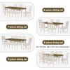 Vintage Traditional 6-Piece 82.7 inch Extendable Dining Table Set with 23.6 inch Removable Leaf, 50.4 inch Upholstered Dining Bench and 4 Chairs for 6
