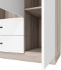 Doors Bedroom Armoire Wardrobe Closet Cabinet, Wardrobe Closet with Hanging Rod, Wood Closet Wardrobe for Large Storage