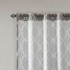 Fretwork Print Grommet Top Window Curtain Panel(Only 1 Pc Panel)
