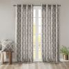 Fretwork Print Grommet Top Window Curtain Panel(Only 1 Pc Panel)