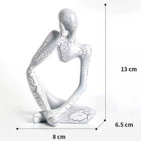 Nordic Art Abstract Thinker Statue Home Crafts Resin Statues Abstract Figure Sculpture Small Ornaments Office Home Desktop Decor (Ships From: CN, Color: A1 - White - Small)