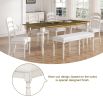 Vintage Traditional 6-Piece 82.7 inch Extendable Dining Table Set with 23.6 inch Removable Leaf, 50.4 inch Upholstered Dining Bench and 4 Chairs for 6