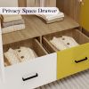Doors Bedroom Armoire Wardrobe Closet Cabinet, Wardrobe Closet with Hanging Rod, Wood Closet Wardrobe for Large Storage