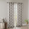 Fretwork Print Grommet Top Window Curtain Panel(Only 1 Pc Panel)