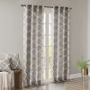 Fretwork Print Grommet Top Window Curtain Panel(Only 1 Pc Panel)