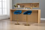 COOLMORE Swivel Bar Stools Set of 2 Adjustable Counter Height Chairs with Footrest for Kitchen, Dining Room 2PC/SET