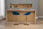 COOLMORE Swivel Bar Stools Set of 2 Adjustable Counter Height Chairs with Footrest for Kitchen, Dining Room 2PC/SET