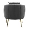 Velvet Accent Chair Set Barrel Chair with Ottoman Modern Club Chair Reading Armchair with Lumbar Pillow for Living Room, Bedroom, Study Room
