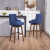 COOLMORE Bar Stools Set of 2 Counter Height Chairs with Footrest for Kitchen