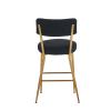 Set of 2 modern teddy fabric upholstered bar stools - Metal base high stool - Suitable for kitchen