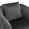 Velvet Accent Chair Set Barrel Chair with Ottoman Modern Club Chair Reading Armchair with Lumbar Pillow for Living Room, Bedroom, Study Room