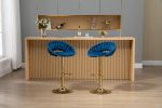 COOLMORE Swivel Bar Stools Set of 2 Adjustable Counter Height Chairs with Footrest for Kitchen, Dining Room 2PC/SET