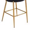 Set of 2 modern teddy fabric upholstered bar stools - Metal base high stool - Suitable for kitchen