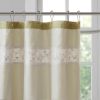 Faux Silk Embroidered Floral Shower Curtain