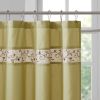 Faux Silk Embroidered Floral Shower Curtain